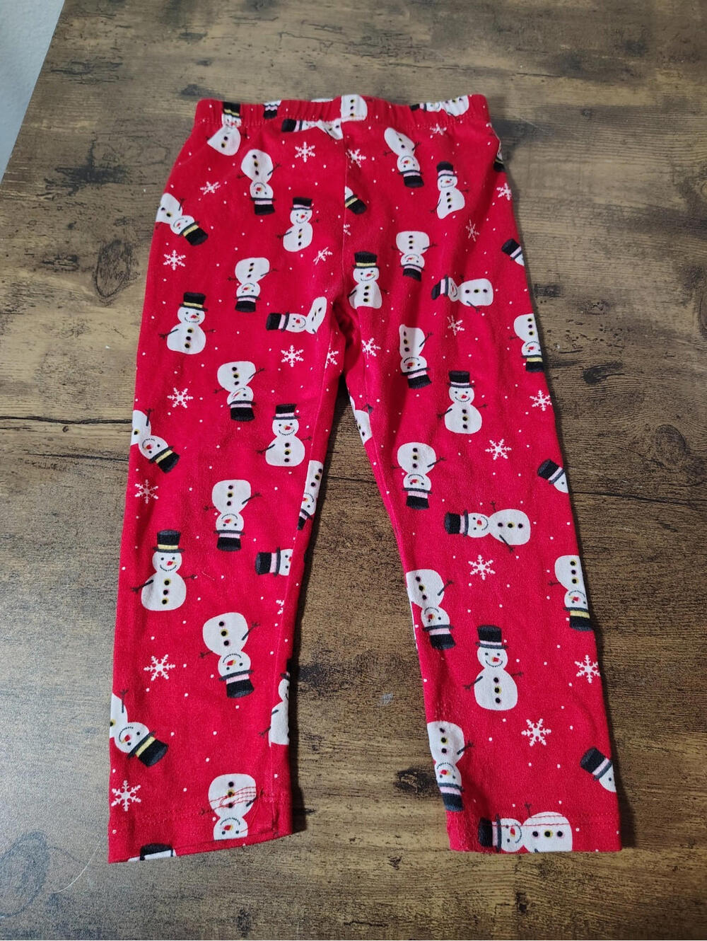 Christmas Holiday Pajama Pants Red Snowman Unisex Todler Sz 3T